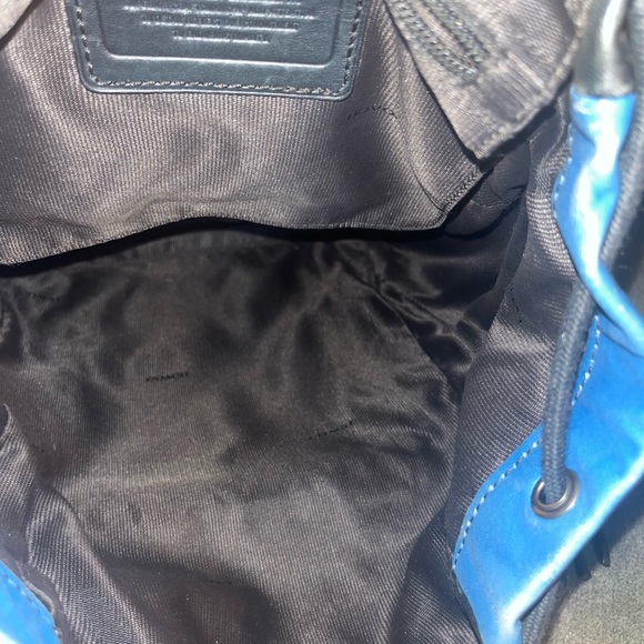 Coach Leather Backpack/Daypack. Midnight/Cobalt Blue. Style# 71508 - Picture 8 of 15